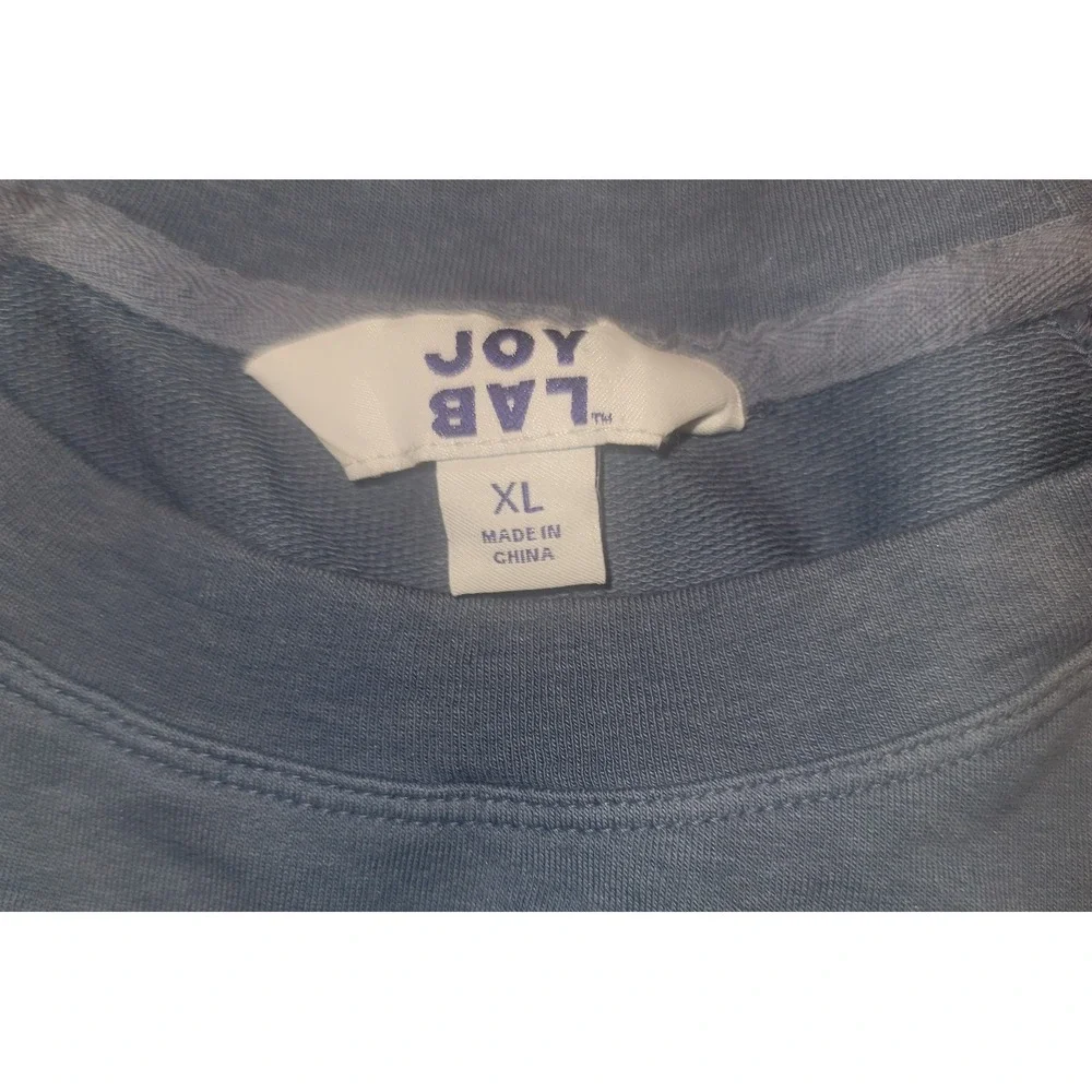 Joy Lab Sweatshirt with Waistband Blue and White - Picture 6 of 9